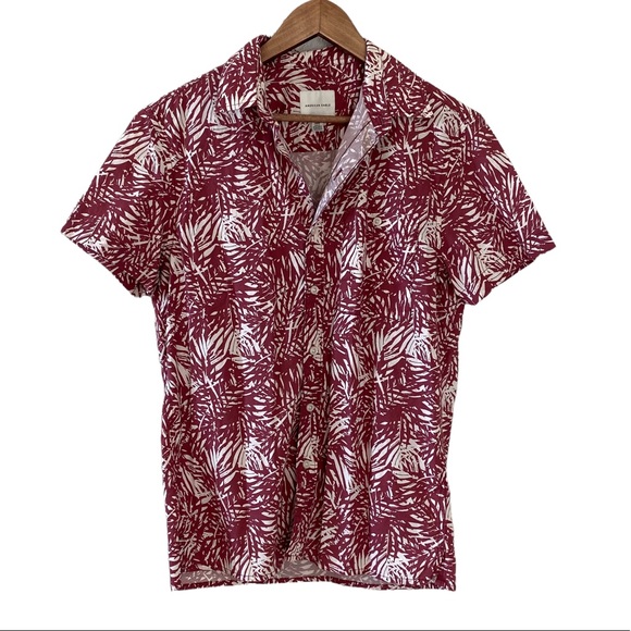 American Eagle Outfitters Other - AMERICAN EAGLE Mens Button Down Shirt Mauve Size Small Tropical Hawaiian Casual
